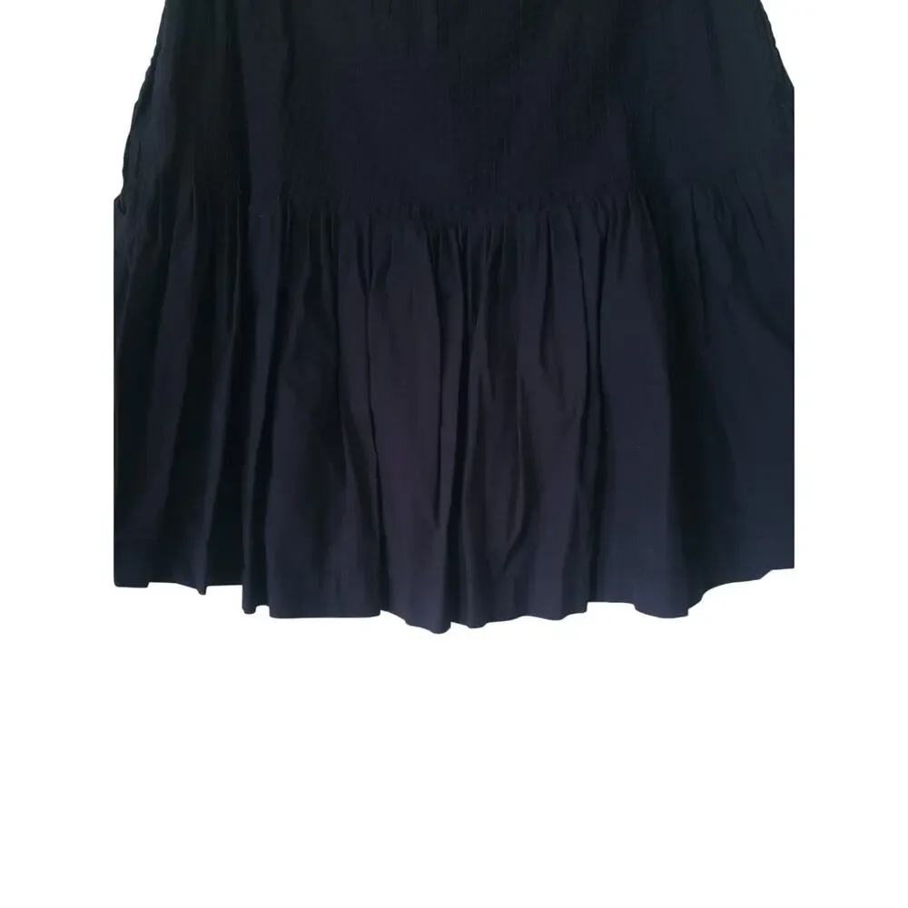 Anthropologie Eula Pintucked Drop Waist Mini Skirt Blue Size Medium